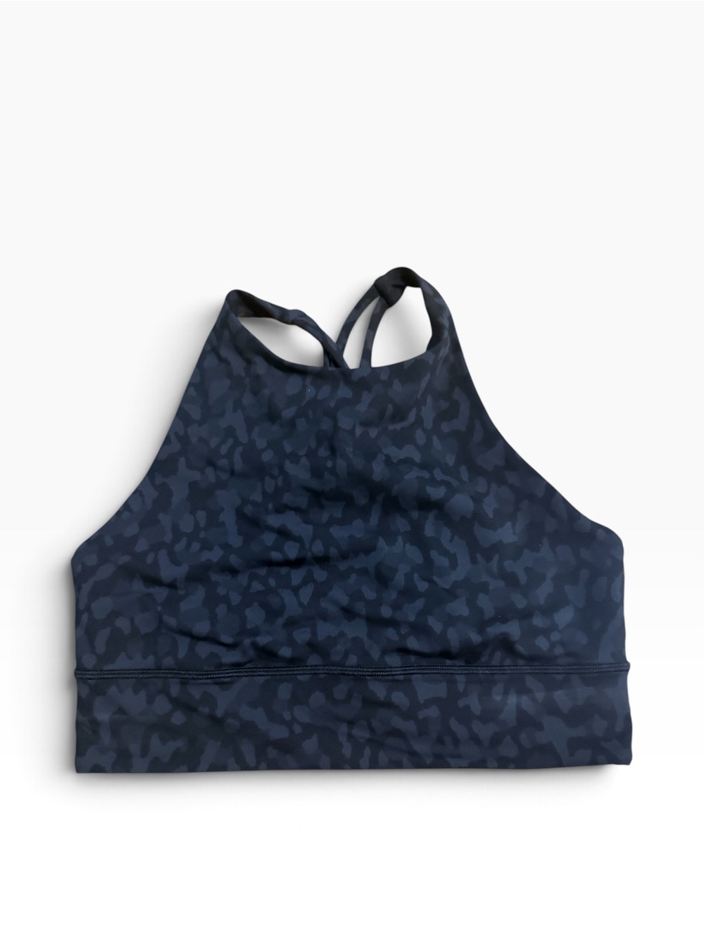 Lululemon Energy Bra High Neck Long Line Size 8 Formation Camo Deep Coal Multi - Picture 3 of 6